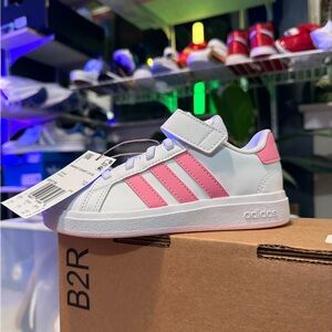 Adidas Grand Court Kids' Sneakers White and Pink